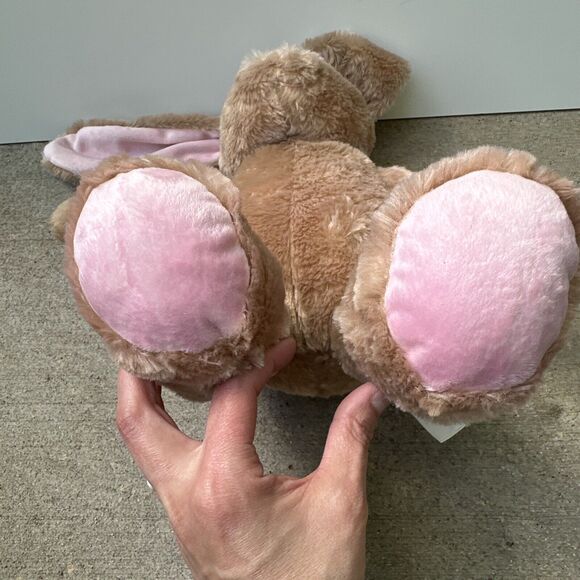 Build A Bear Brown Bunny Rabbit Plush Stuffed Animal Pink Ears Feet 15" Easter - Picture 5 of 13